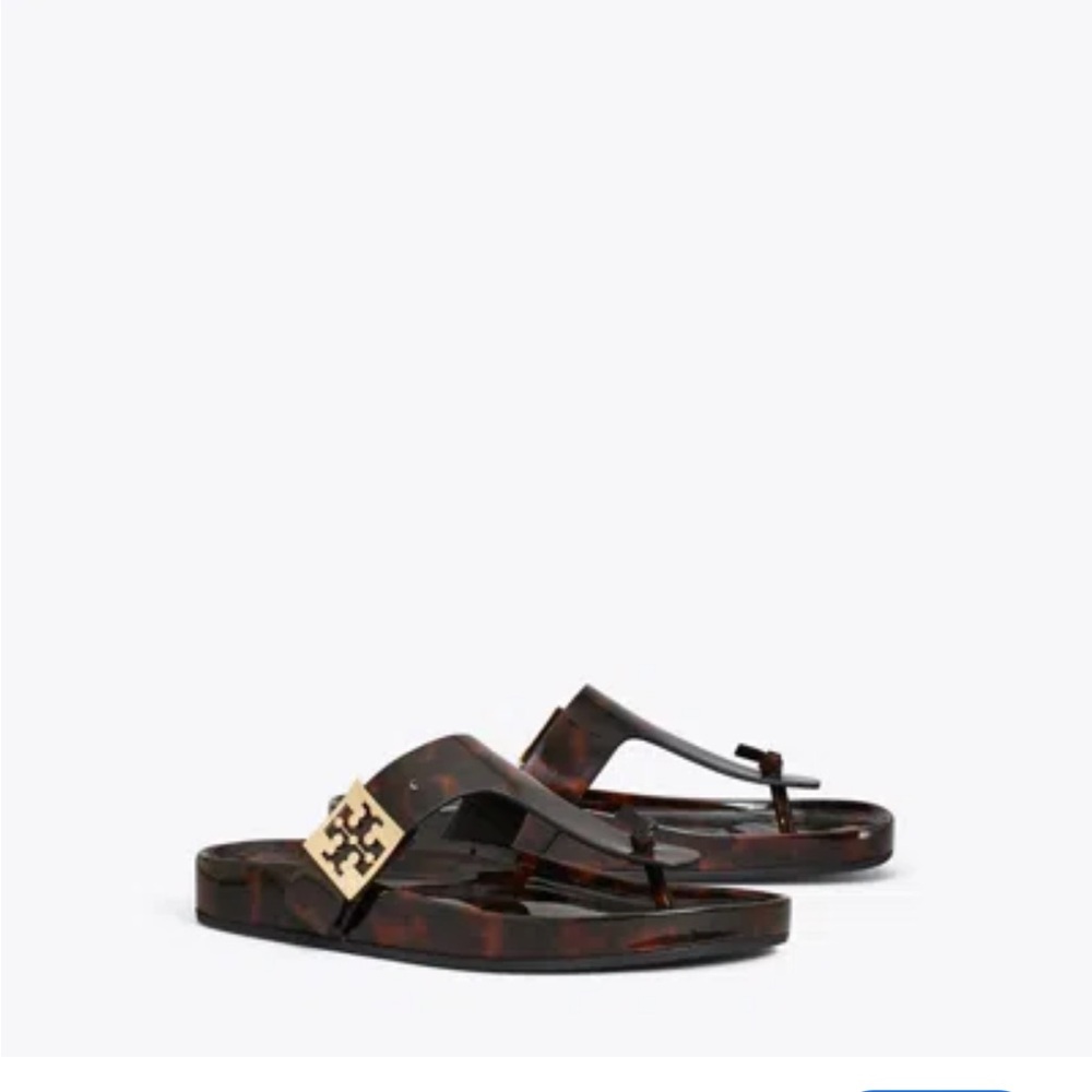 Tory Burch Brown Sandals with Gold Accent